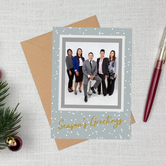 Business Seasons Greetings Team Photo Holiday Card (Creator Uploaded)