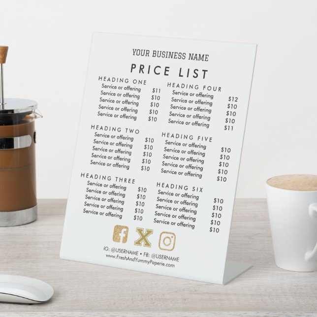 Business Services Price List Scan to Pay CashApp V Pedestal Sign (In SItu)