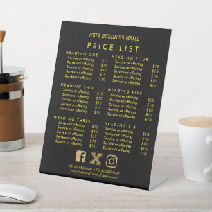 Business Services Price List Scan to Pay CashApp V Pedestal Sign