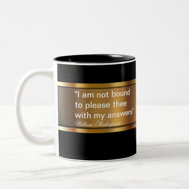 Business Shakespeare Quote Two-Tone Coffee Mug (Left)
