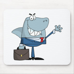 Business Shark Waving A Greeting Mouse Mat