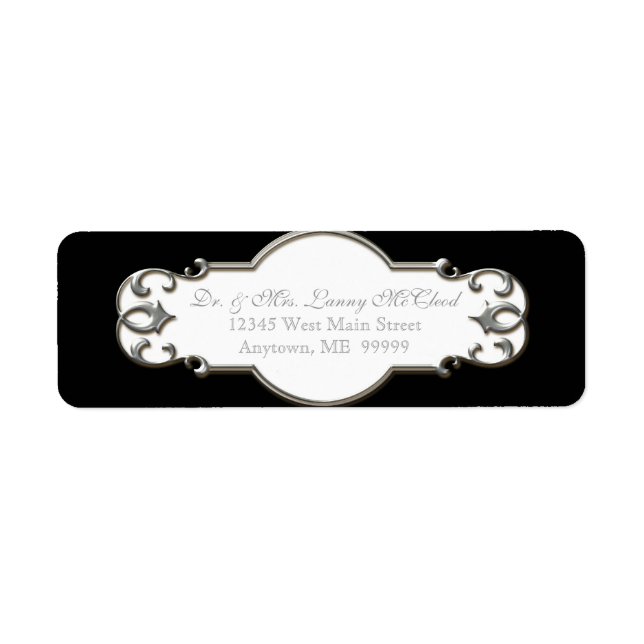 Business Shipping Classic Baroque Swirl Circle (Front)