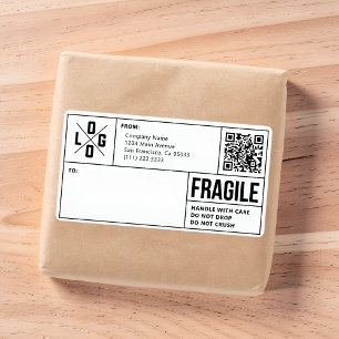 Business Shipping Logo QR Code Fragile Warning