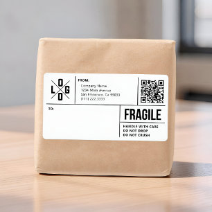 Business Shipping Logo QR Code Fragile Warning
