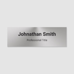 Business Silver and Black Name Professional Title Tag