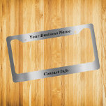 Business Silver Metal Look Contact Custom Licence Plate Frame<br><div class="desc">This design may be personalised in the area provided by changing the photo and/or text. Or it can be customised by choosing the click to customise further option and delete or change the colour, the background, add text, change the text colour or style, or delete the text for an image...</div>