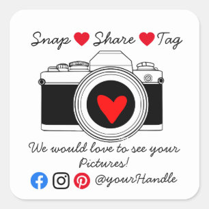 Business snap share tag thank you insert card