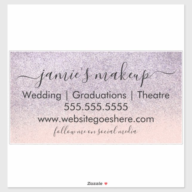 Business Social Media Beauty Pink Faux Glitter  (Sheet)