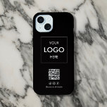 Business Social Media QR Code Black<br><div class="desc">Elevate your business branding with our custom iPhone case! Designed to make your brand stand out, this case features your logo prominently displayed. Below the logo, we've added a convenient QR code for easy access to your website or promotions. Plus, there's space for three social media icons and your username...</div>