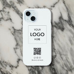 Business Social Media QR Code Black<br><div class="desc">Elevate your business branding with our custom iPhone case! Designed to make your brand stand out, this case features your logo prominently displayed. Below the logo, we've added a convenient QR code for easy access to your website or promotions. Plus, there's space for three social media icons and your username...</div>