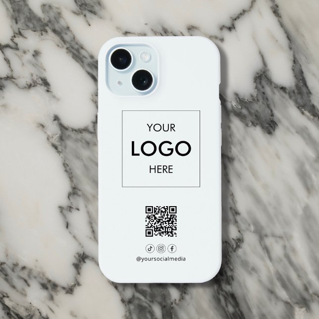 Business Social Media QR Code Black iPhone 15 Case (Creator Uploaded)