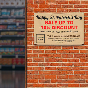 Business St. Patrick Sale on Light Brown Rectangle Banner