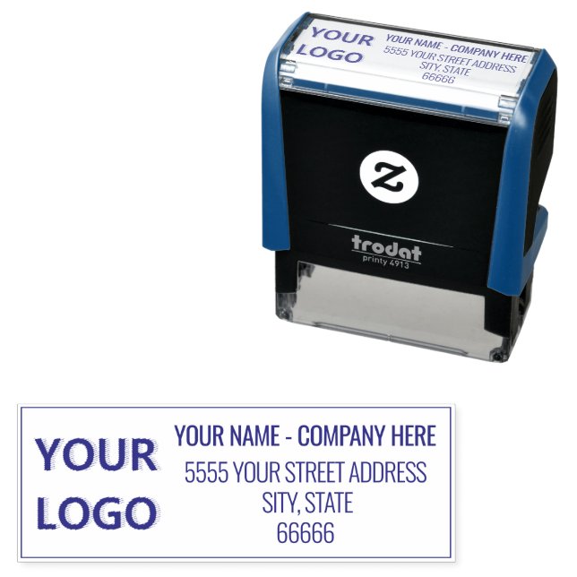 Business Stamp with Your Address , Name and Logo (In Situ)