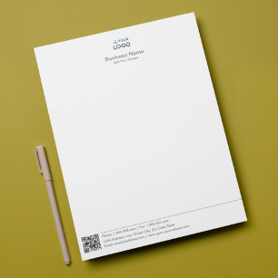 Business Stationary Template With Logo And QR Code Custom Letterhead