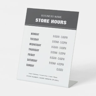 Business Store Hours Professional Modern Pedestal Sign