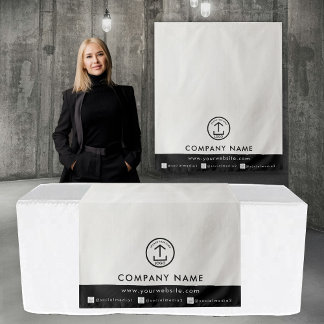 Business Table Runner Banner Linen Logo Social Tapestry