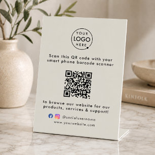 Business Tabletop Sign   QR Promotional Display