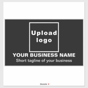 Business Tagline on Black Large Rectangle Vinyl