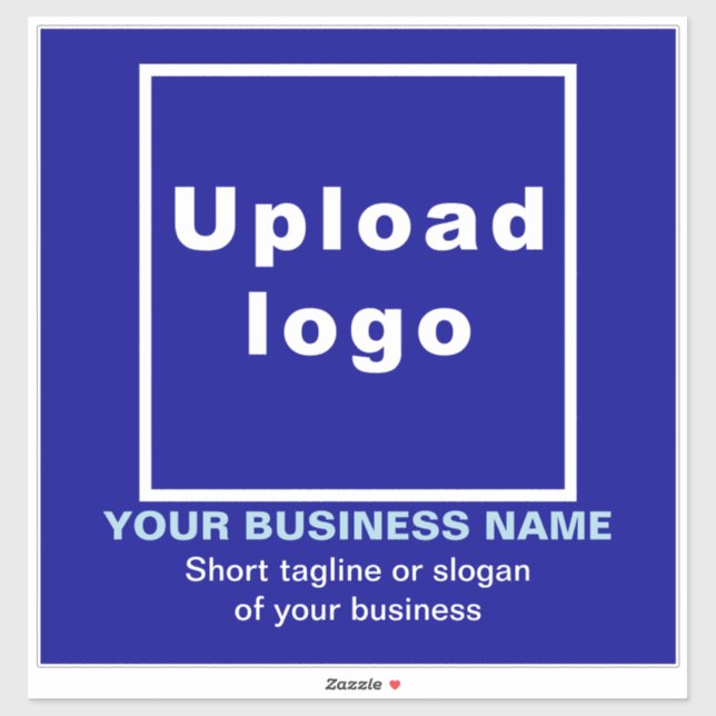 Business Tagline on Blue Large Square Vinyl (Sheet)