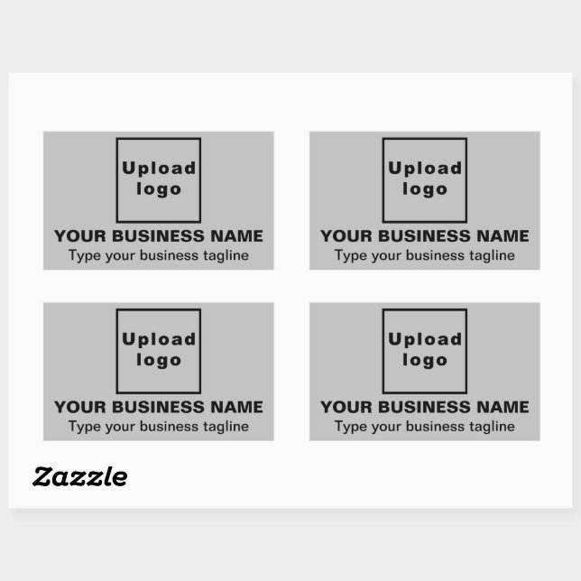 Business Tagline on Grey Rectangle Sticker (Sheet)