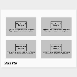 Business Tagline on Grey Rectangle Sticker