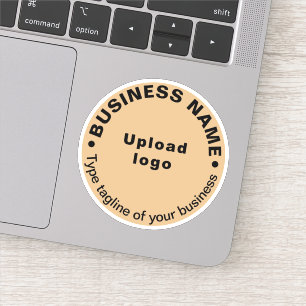 Business Tagline on Light Brown Round Vinyl