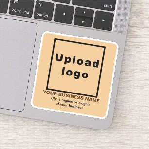 Business Tagline on Light Brown Square Vinyl