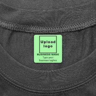 Business Tagline on Light Green Square Iron On