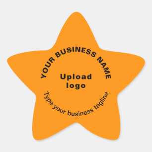 Business Tagline on Orange Colour Star Sticker