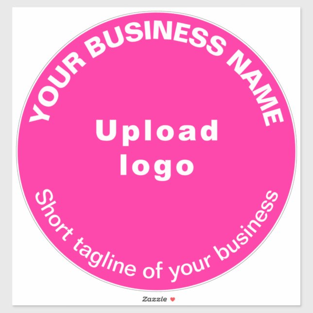 Business Tagline on Pink Large Round Vinyl (Sheet)