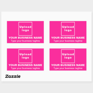 Business Tagline on Pink Rectangle Sticker