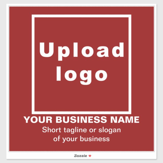 Business Tagline on Red Large Square Vinyl (Sheet)