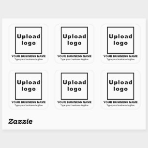 Business Tagline on White Square Sticker