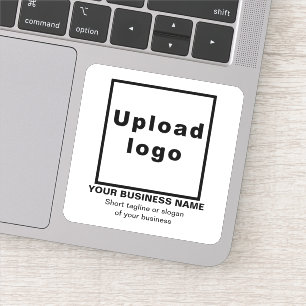 Business Tagline on White Square Vinyl Sticker