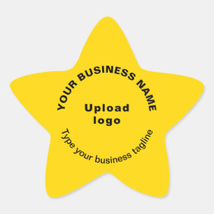Business Tagline on Yellow Star Shape Sticker