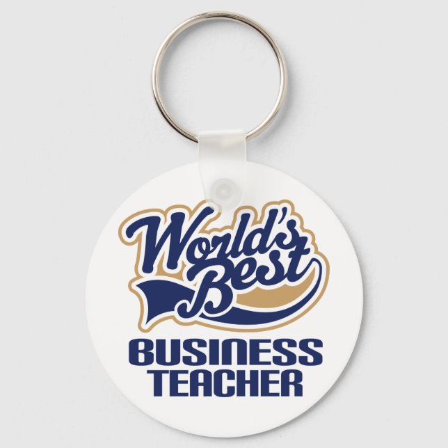 Business Teacher Gift (Worlds Best) Key Ring (Front)