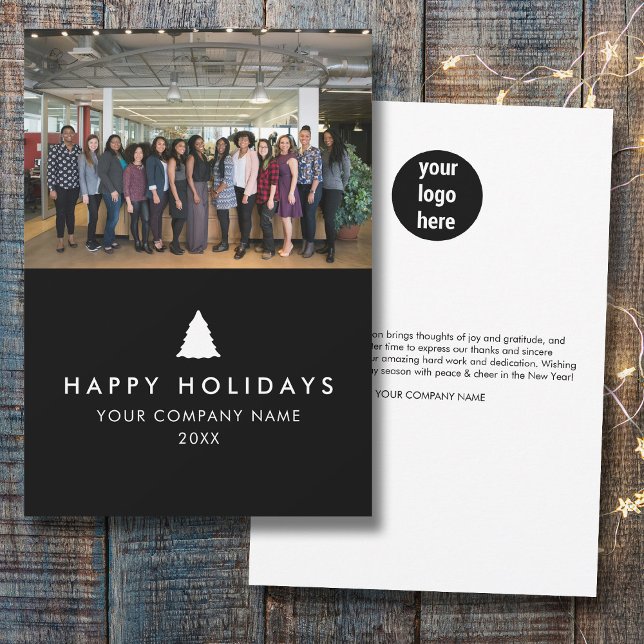 Business Team Photo Logo Photo Christmas Card (Business Team Photo Logo Photo Christmas Card)