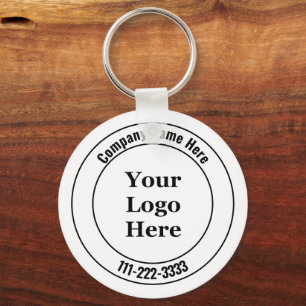 Business Template Black and White Your Logo Here Key Ring
