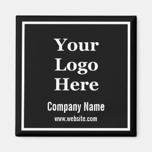 Business Template Black & White with Company Logo Magnet