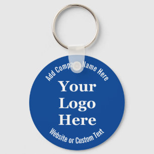 Business Template Blue White Text Your Logo Here Key Ring