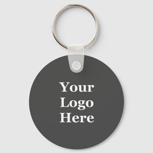 Business Template Dark Grey Your Logo Here Key Ring (Front)