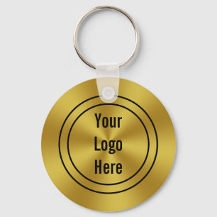 Business Template Faux Gold Your Logo Here Key Ring