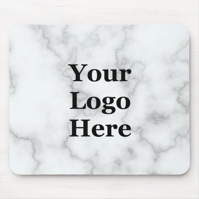 Business Template Faux Marble Your Logo Here Mouse Mat (Front)
