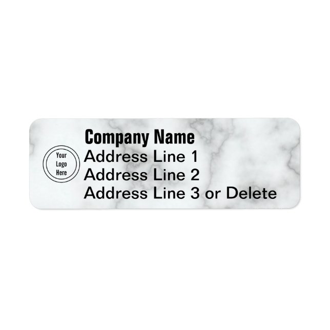 Business Template Faux White Marble Your Logo Here (Front)