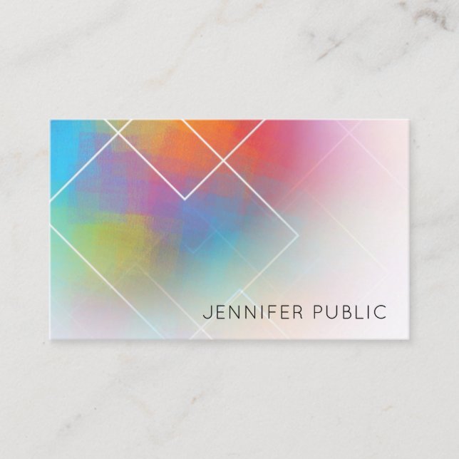 Business Template Modern Colourful Abstract Art Business Card (Front)