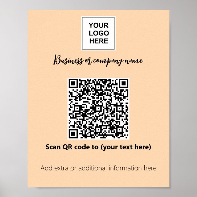 Business template Orange logo qr code Poster (Front)