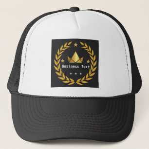 Business Text Type Own Create-Cap Crown Logo Trucker Hat