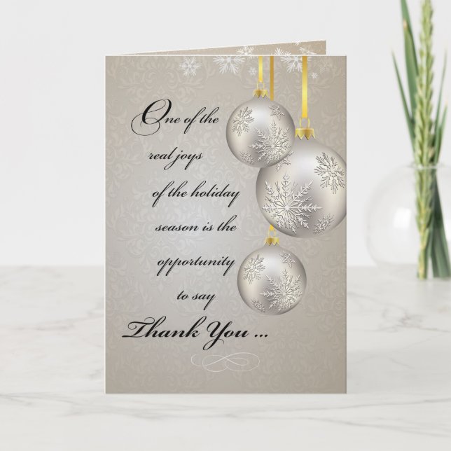Business Thank You and Holiday Greetings with Gold Card (Front)