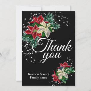 Business Thank You Appreciation Floral Black