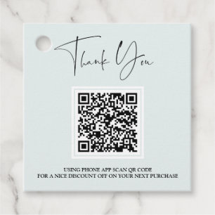 *~* Business Thank you Barcode QR Mint  Gift Tag